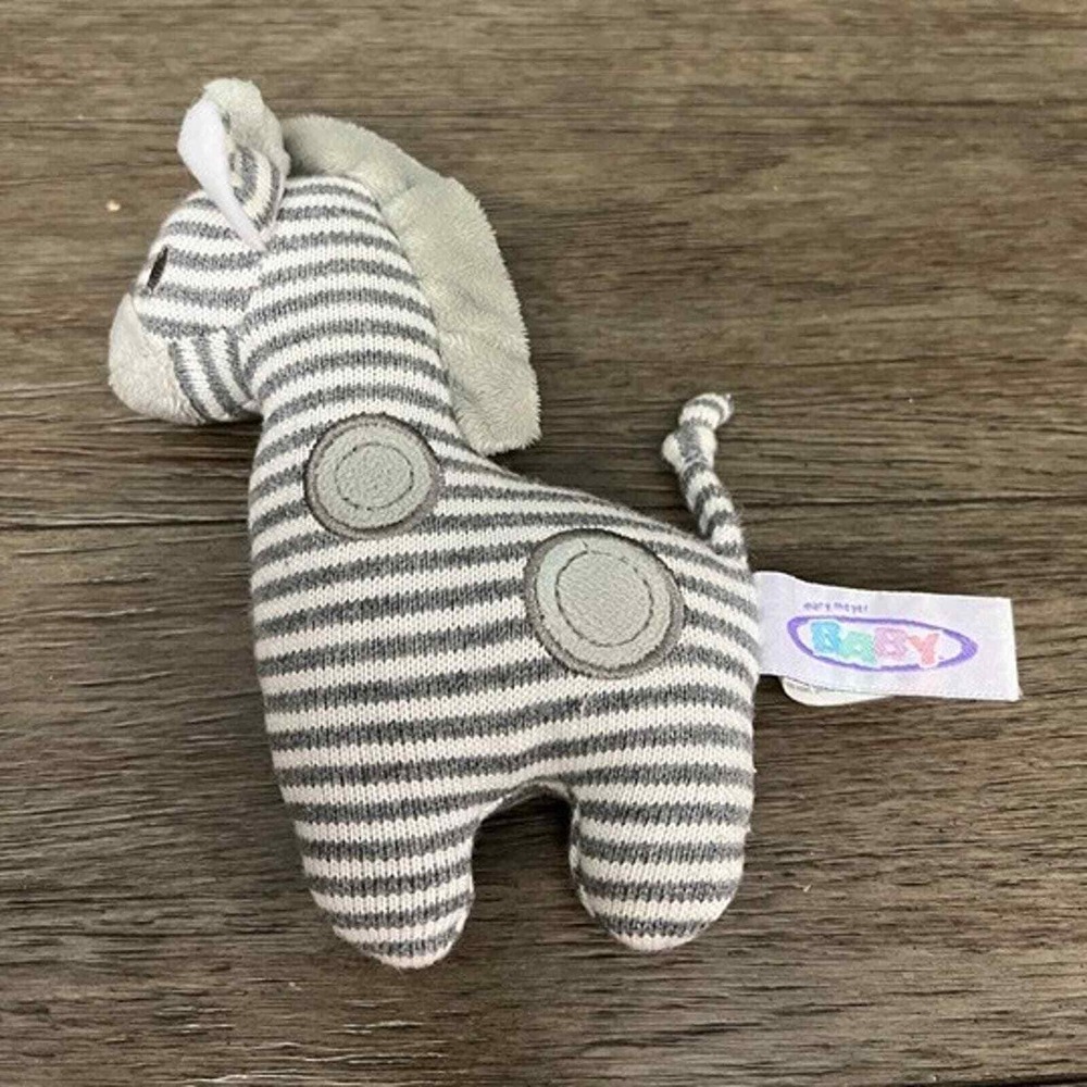 Mary Meyer Baby Zebra Knit Rattle Plush